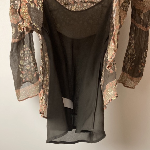 DKNY City silk boho style shirt, size 6 (see measurements), 3/4 sleeve - Picture 11 of 12